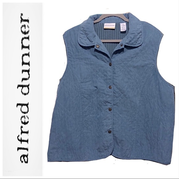 DONATED Vest-Quilted Front, Sweater Back, Snaps, C - Picture 1 of 6